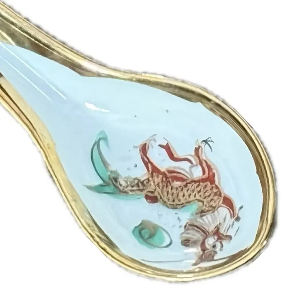 Vintage Rite Aid Chinese Dragon & Phoenix Bowl & Spoon Set‎